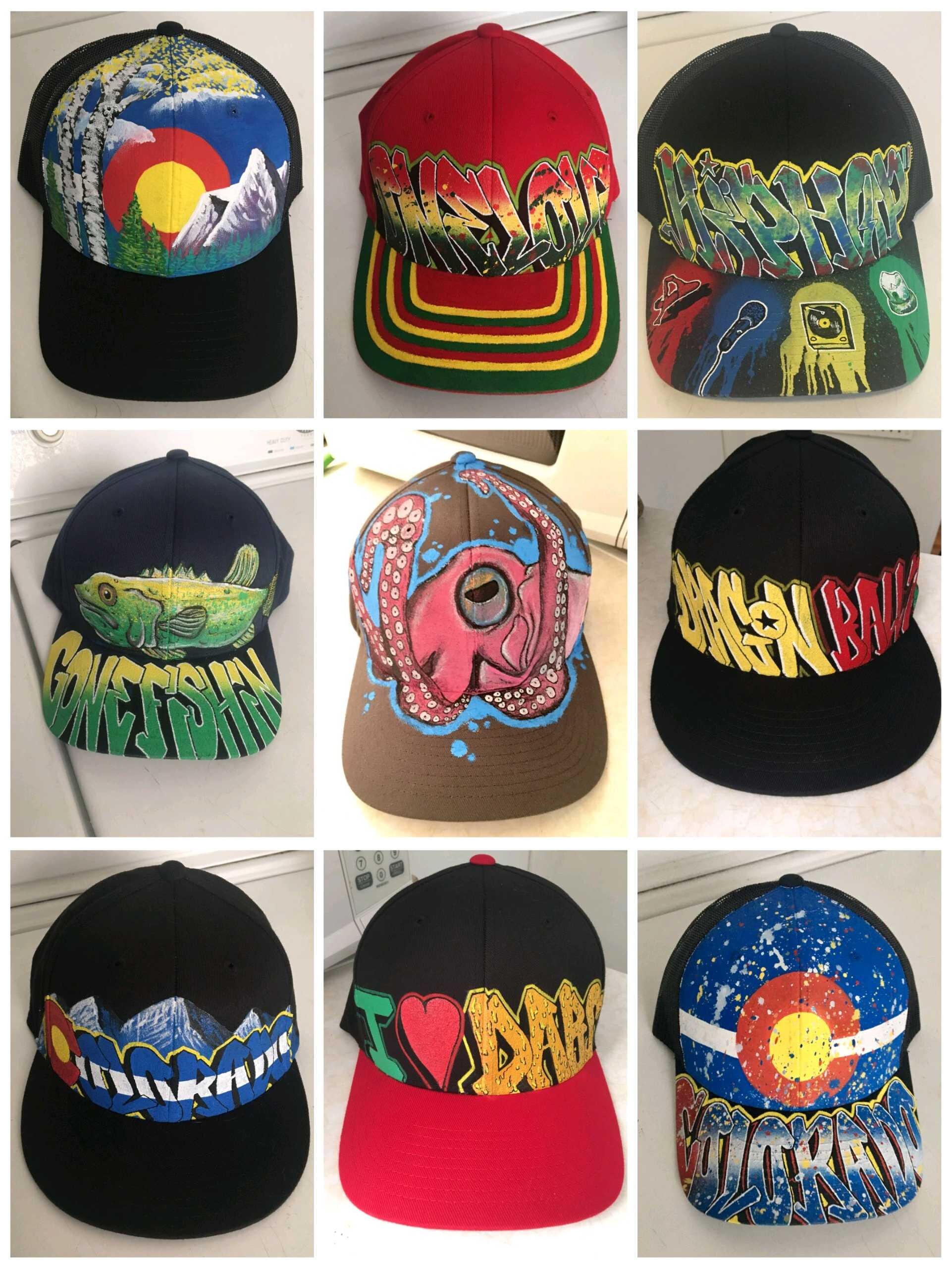 Custom Graffiti Hats Snapback Cap Trucker Hat Spray Paint Etsy