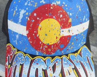 Custom Graffiti Hats Snapback Cap Trucker Hat Spray Paint Artwork