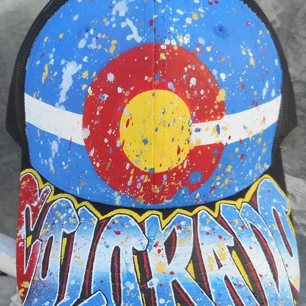 Custom Spray Paint Trucker Hat Etsy