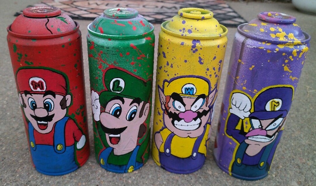 Super Mario Bros Spray Paint Can Artwork - Etsy