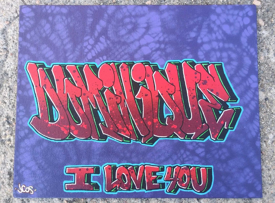 Custom Graffiti Art Spray Paint Canvas Boards Hand Painted One of A