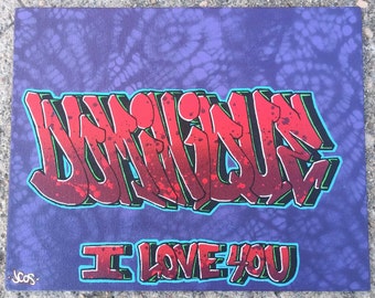 Custom Graffiti Art Spray Paint Canvas Boards Hand Painted One Of A Kind