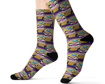Mini Warios Sublimations schwarze Socken