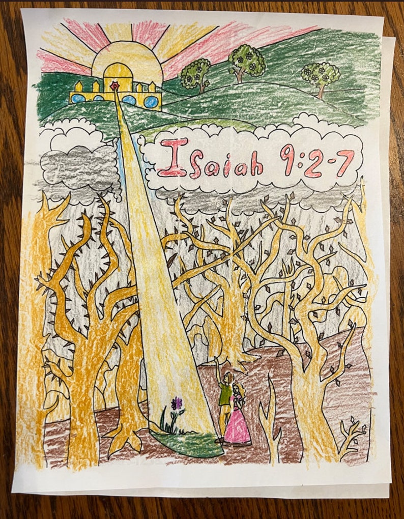 Jesse Tree Coloring Pages Etsy