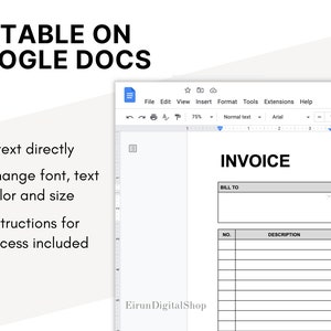 Invoice Template for Small Business | Editable Invoice Google Sheets ...
