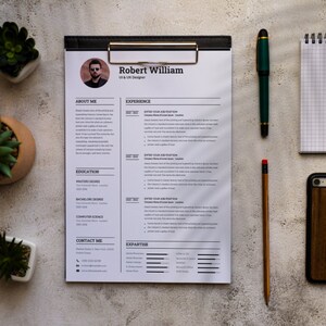 Aleix Resume Template | Professional and Editable CV Template | CV Design with Photo | Modern Resume with Cover Letter