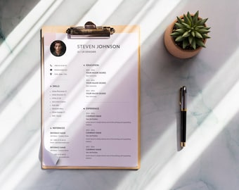 Plantilla de CV Aleix / Plantilla de CV profesional y editable / Diseño de CV con foto / Plantilla de CV moderna de Microsoft