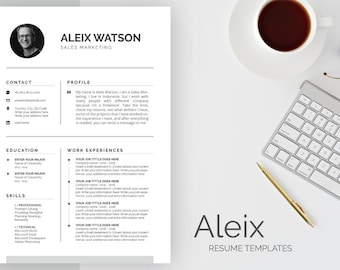 Plantilla de CV Aleix / Plantilla de CV profesional y editable / Diseño de CV con foto