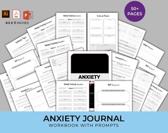Angst Journal en Notebook | Angst Tracker | Bewerkbaar Minimaal angst gevraagd dagboek
