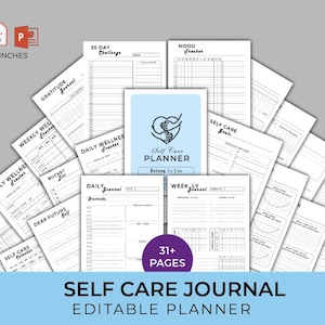 Editable Self Care Planner | Wellness Planner and Self Care Printable | Productivity Planner | Editable Downloadable Planner