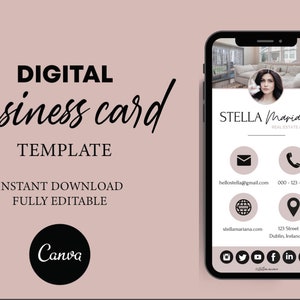 Digital Business Cards | Editable Canva Business Cards | Virtual Business Cards | Digital Real Estate Business Cards