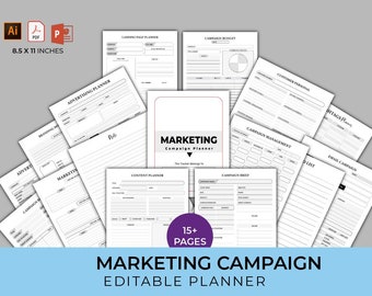 Email Marketing Planner | Campaign Marketing Plan | Digital Marketing Planner | Editable Business Marketing Planner