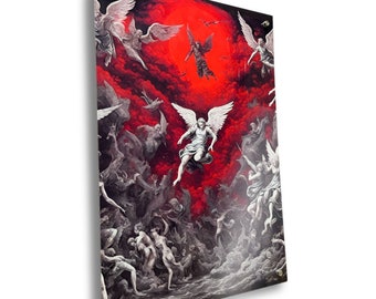 Art mural acrylique de qualité professionnelle de l'ange déchu (d'inspiration Renaissance)