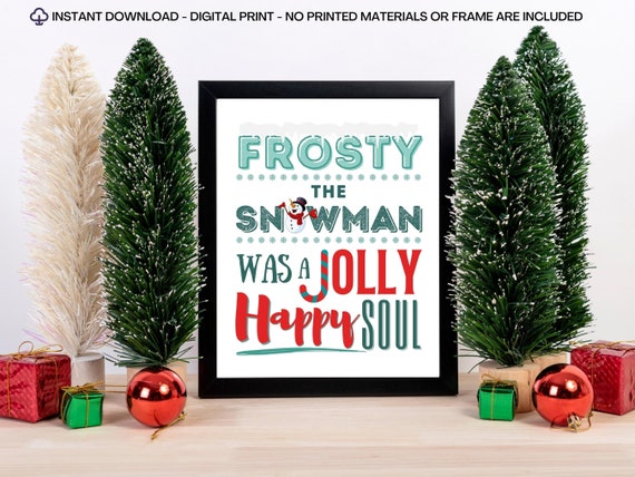 Frosty the Snowman Lyrics Frosty the Snowman Printable - Etsy