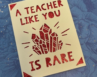 Teacher Appreciation Week, Teacher Card, Card for an Educator, Geology, Free Shipping