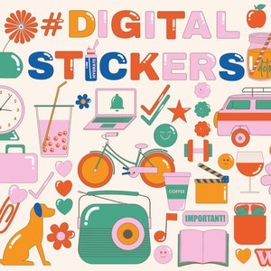 Digital Planner Stickers, Goodnotes file, Pre-Cropped Individuals, PNG Digital Stickers, Pre-cropped iPad Stickers