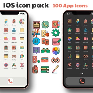 iOS 16 App icon pack with 100 aesthetic icons | iPad and iPhone icon pack | Transparent iOS icons | Apple icon pack | Black and White Icons