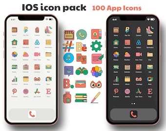 iOS 16 App icon pack with 100 aesthetic icons | iPad and iPhone icon pack | Transparent iOS icons | Apple icon pack | Black and White Icons