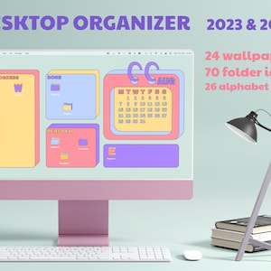 Pink Desktop Wallpaper Organizer with Calendar (1508034)