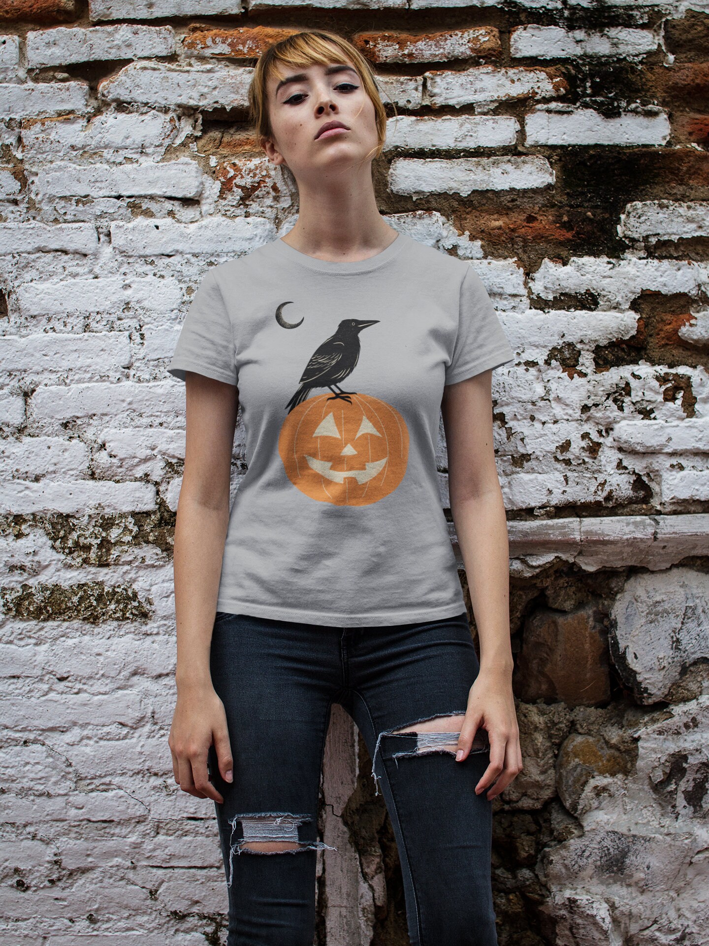 Discover Crow's Midnight Perch Unisex Jersey Short Sleeve Tee | Pumpkin | Halloween T-Shirt | Autumn| October | Graphic Tee | Autumn Style | Spooky