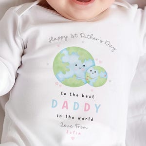 Personalised Father&#39;s Day Sleepsuit, My 1st Father&#39;s Day Outfit, Best Dad Gift, New Dad Gift, Babies 1st Father&#39;s Day Outfit, Gift For Dad