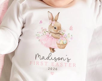 Personalised Easter Sleepsuit, My 1st Easter Outfit, New Baby Gift, My First Easter Clothing, Babies Easter Outfit, Spring Baby