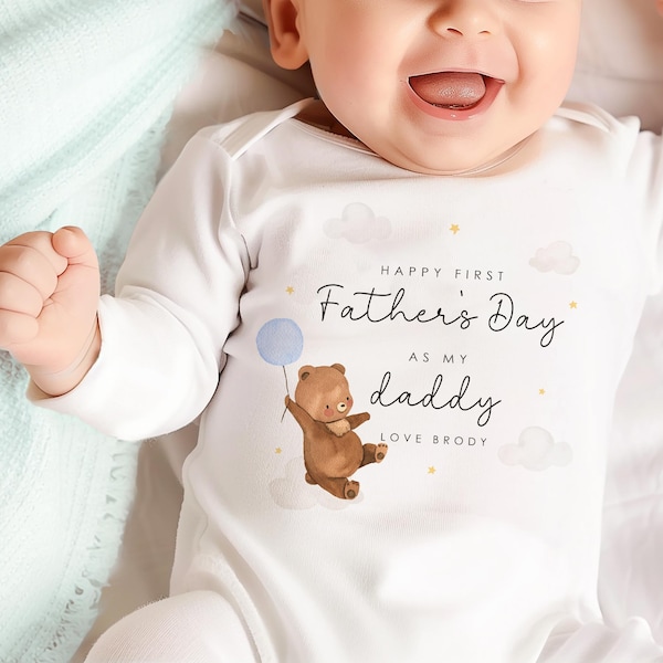 Tutina personalizzata per la prima festa del papà, "Prima festa del papà come mio papà", regalo ricordo per neonato e papà.