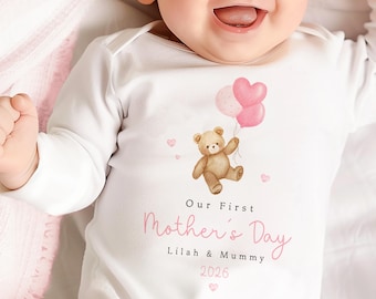 Pijama personalizado para el primer Día de la Madre, conjunto para el primer Día de la Madre, regalo para mamá y bebé.