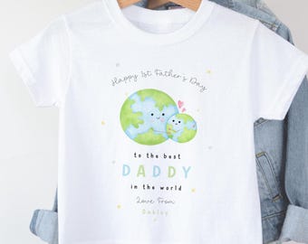 Personlig fars dag-t-shirt, min första fars dag-outfit, bästa pappapresent, present till ny pappa, bebis första fars dag-outfit, present till pappa