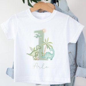 Personalised Birthday T Shirt, Dinosaur Birthday T Shirt, Childrens Birthday Outfit, Birthday Party Top, Dinosaur Party Outfit