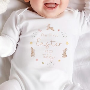Personalised Easter Sleepsuit, My 1st Easter Outfit, New Baby Gift, My First Easter Clothing, Babies Easter Outfit, Spring Baby Outfit
