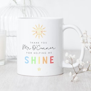 Personalised Teacher Mug, Thank You Teacher Mug, Ceramic Mug & Coaster Set, Gift For Teacher, End of Term Gift, Teaching Assistant Mug Gift