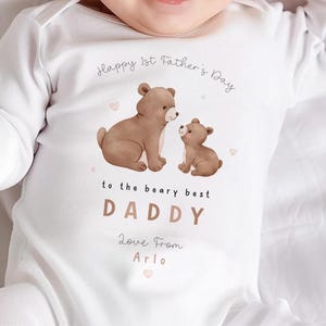 Personalised Father&#39;s Day Sleepsuit, My 1st Father&#39;s Day Outfit, Best Dad Gift, New Dad Gift, Babies 1st Father&#39;s Day Outfit, Gift For Dad