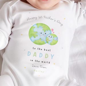 Personalised Father&#39;s Day Sleepsuit, My 1st Father&#39;s Day Outfit, Best Dad Gift, New Dad Gift, Babies 1st Father&#39;s Day Outfit, Gift For Dad