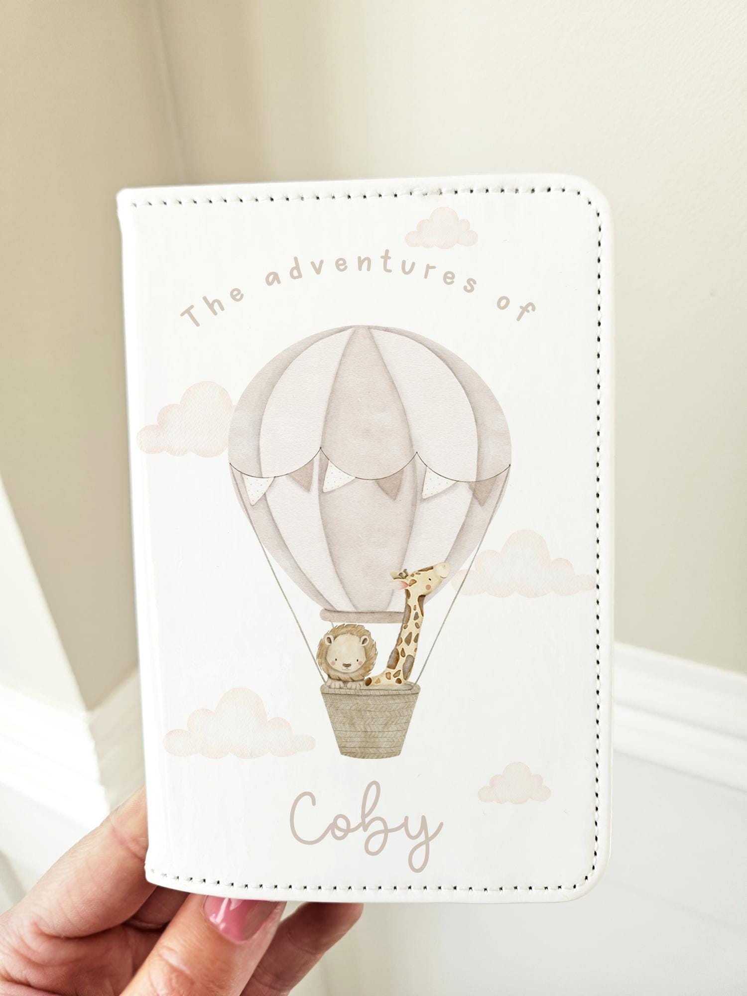 Personalised Passport Cover, Baby's First Passport, First Holiday Passport Cover, Hot Air Balloon Passport Cover, 1st Passport Holder