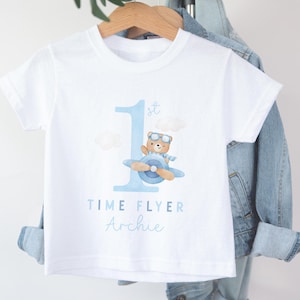 Personalised 1st Time Flyer T Shirt, Baby&#39;s First Holiday, First Holiday T Shirt, Childrens First Time Flyer Outfit, 1st Holiday Sleepsuit