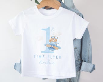 Personalised 1st Time Flyer T Shirt, Baby's First Holiday, First Holiday T Shirt, Childrens First Time Flyer Outfit, 1st Holiday Sleepsuit