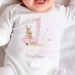 Personalised Easter Sleepsuit, My 1st Easter Outfit, New Baby Gift, My First Easter Clothing, Babies Easter Outfit, Spring Baby Outfit