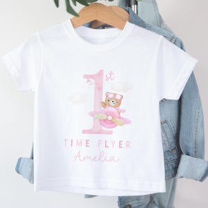 Personalised 1st Time Flyer T Shirt, Baby&#39;s First Holiday, First Holiday T Shirt, Childrens First Time Flyer Outfit, 1st Holiday Sleepsuit