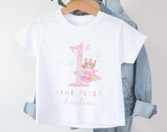 Personalised 1st Time Flyer T Shirt, Baby's First Holiday, First Holiday T Shirt, Childrens First Time Flyer Outfit, 1st Holiday Sleepsuit