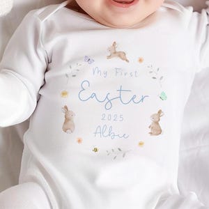 Personalised Easter Sleepsuit, My 1st Easter Outfit, New Baby Gift, My First Easter Clothing, Babies Easter Outfit, Spring Baby Outfit
