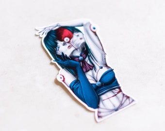 Kurotanie - Two Face Spiral Girl | Wycinana Błyszcząca Wodoodporna Naklejka Horro Anime