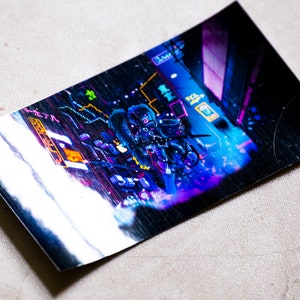 Neon City - Cyberpunk-Inspired Glossy Waterproof Anime Sticker Car Decal