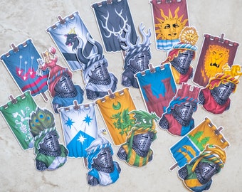 Noble House Knight 2 STICKER SET - Battle Brothers-Inspired Matte Waterproof Sticker for Medieval Enthusiasts