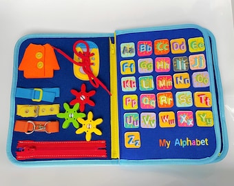 Toddler Busy Board Whiteboard Development Toys - Montessori Board  - Boy Girl Birthday 2nd 3rd Gift - Sensory Toys - Motor Skills Christmas