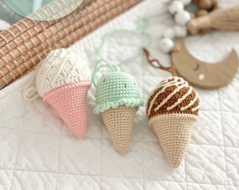 Crochet Ice Cream: Organic Cotton Montessori Baby Toy
