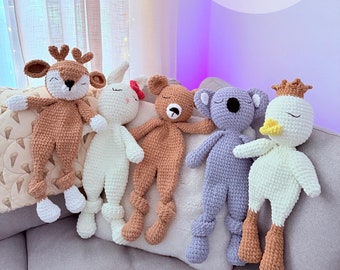 Crochet Animal Snuggler: Handmade Plush Lovey, Soft Yarn
