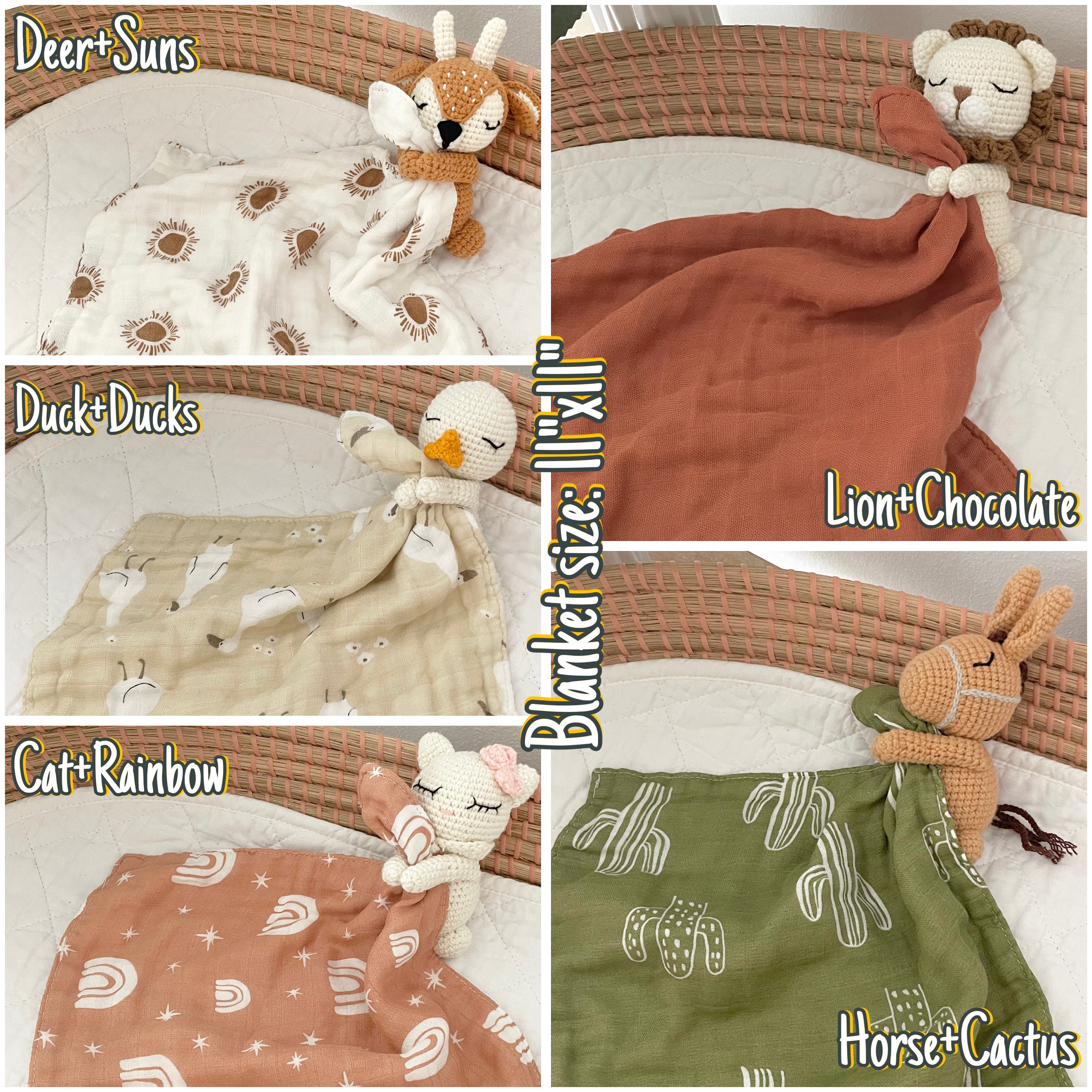Personalized Baby Lovey and Rattle Set