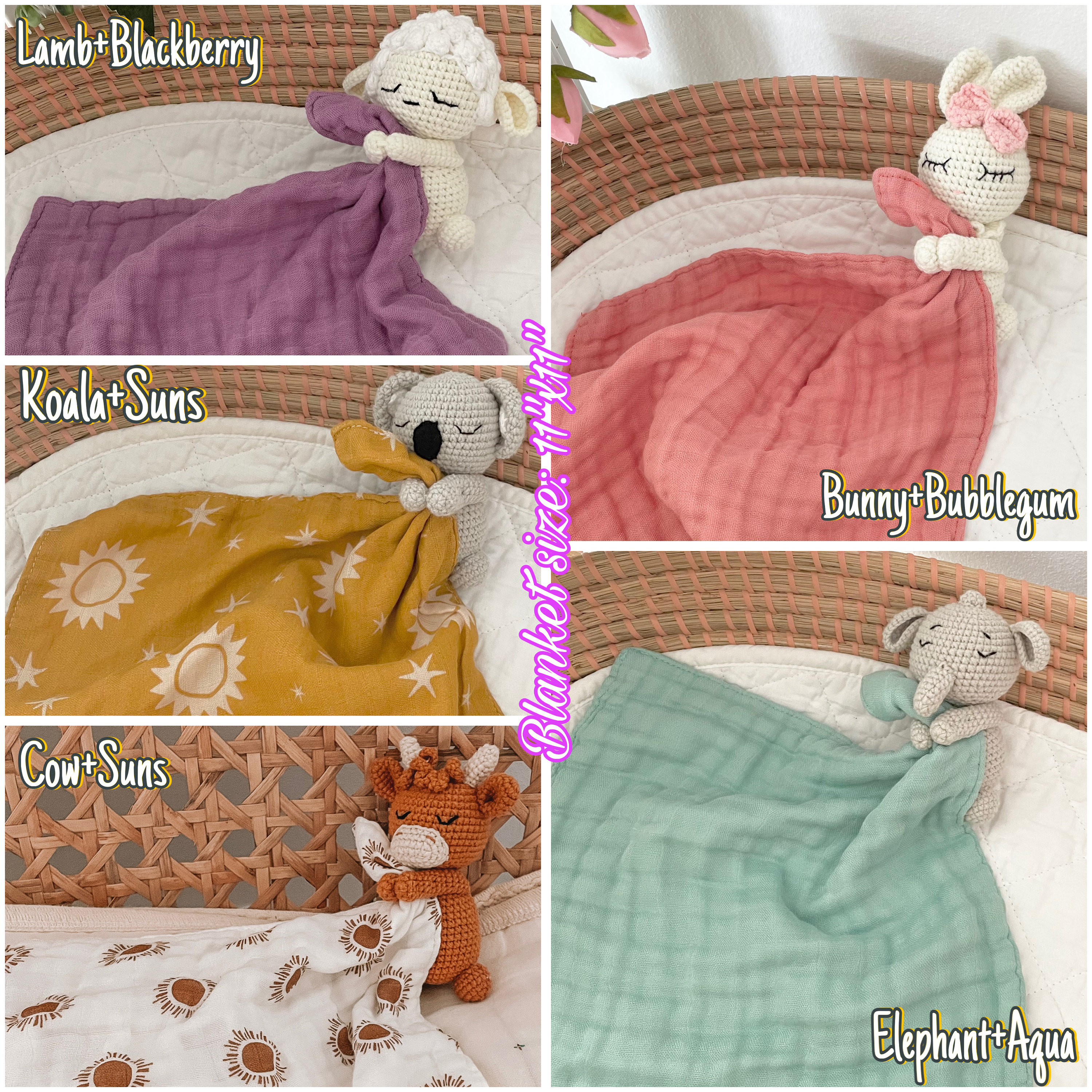 Personalized Baby Lovey and Rattle Set
