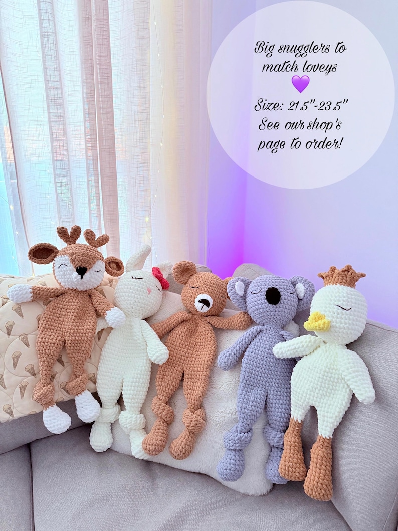 Personalized Crochet Animal Lovey Blankie: Organic Cotton Rattle Toy and Washcloth image 18